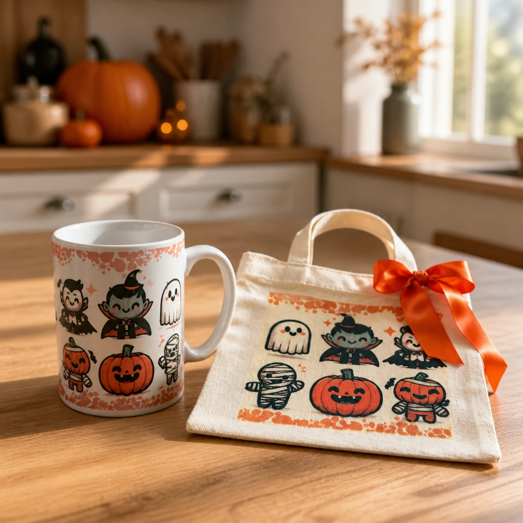 Set de Bolsa Tote y Taza de Halloween