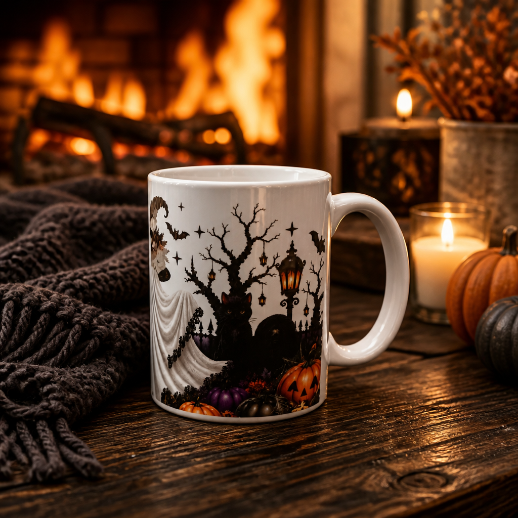 Taza Fantasma Brujita de Halloween