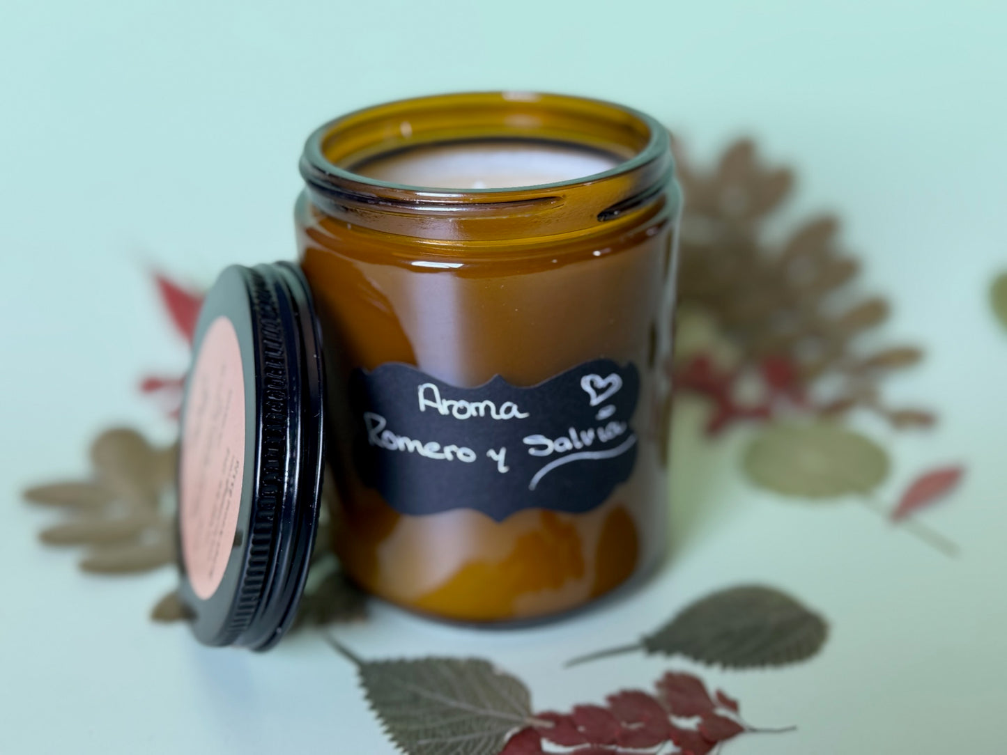 Romero Y Salvia Vela Artesanal Aromatica