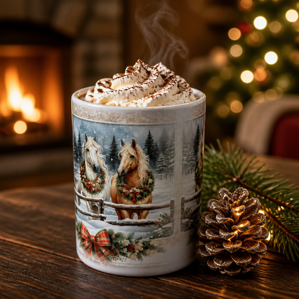 Taza Navideña de Caballos