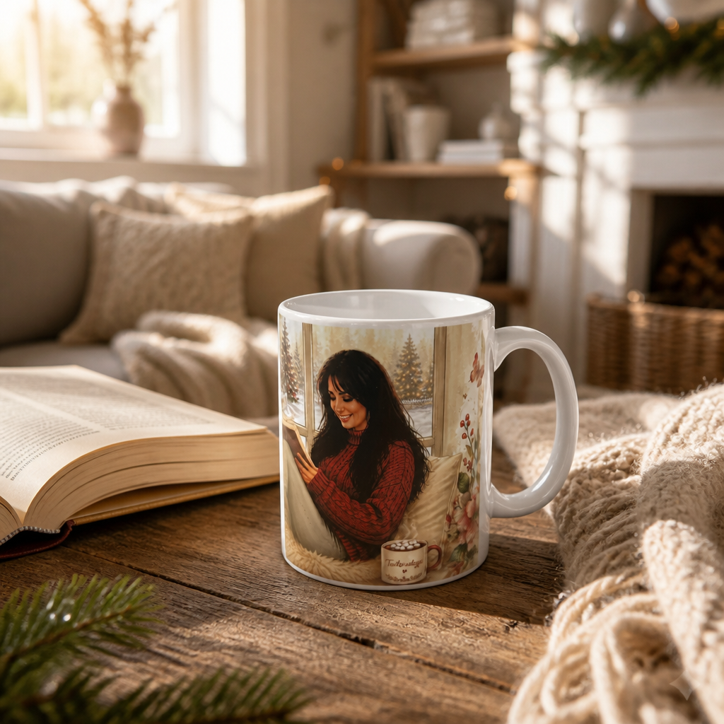 Taza navideña para amantes de la lectura – 15 oz