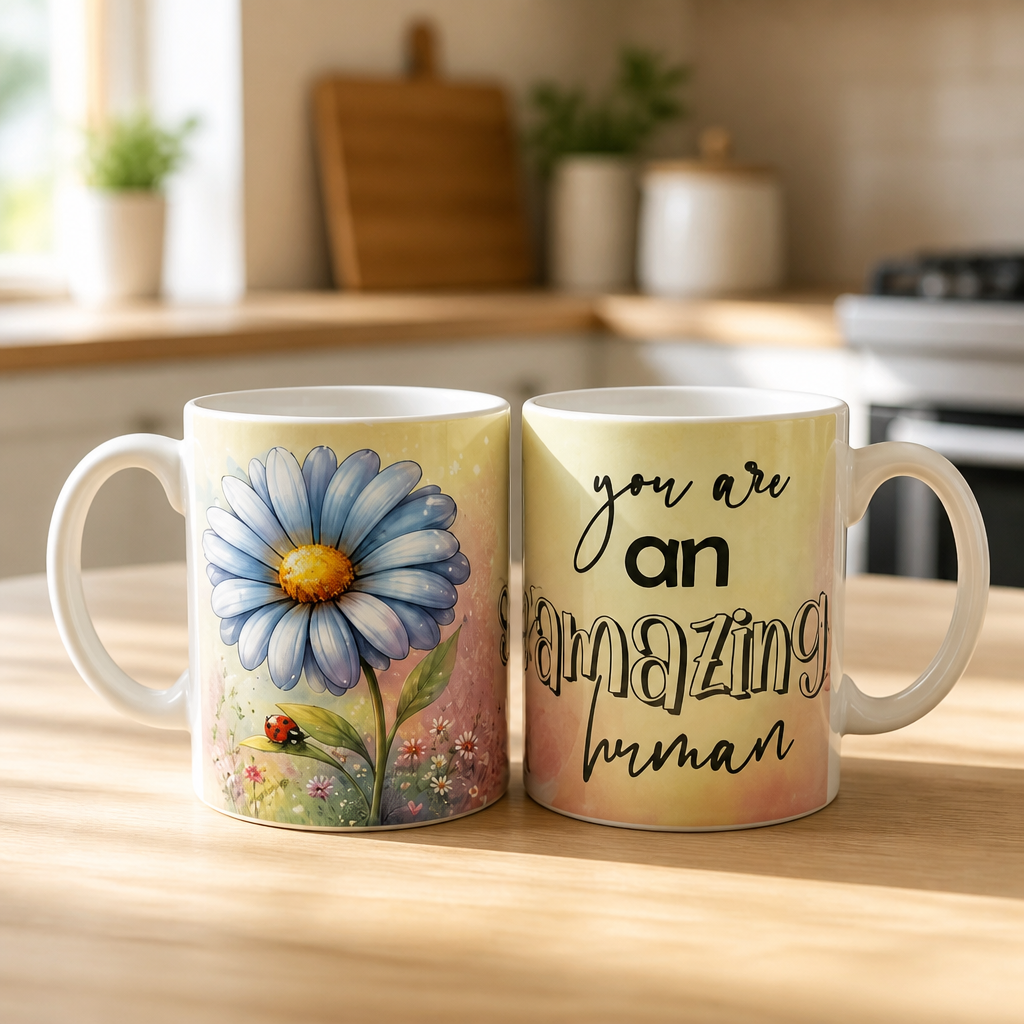 Taza Motivacional “You Are an Amazing Human” | Margarita Azul