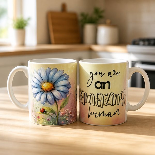 Taza Motivacional “You Are an Amazing Human” | Margarita Azul