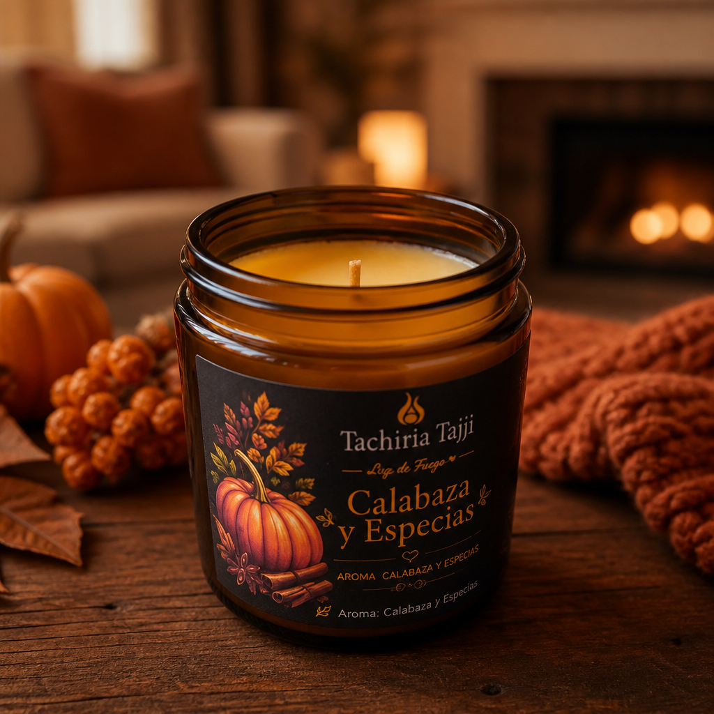 Vela Aromática Calabaza y Especias – Colección de Temporada