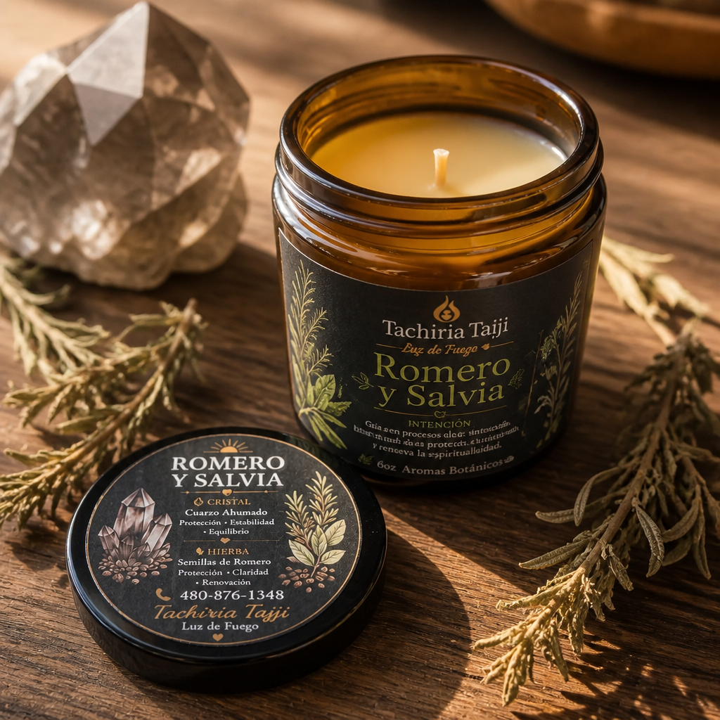 Vela de Intención – Protección Energética
Aroma: Romero y Salvia