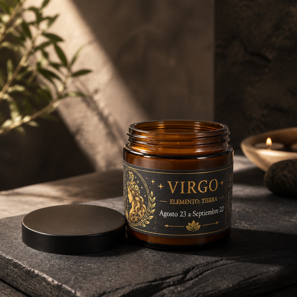 ♍ Vela Zodiacal Virgo – Lavanda y Amazonita