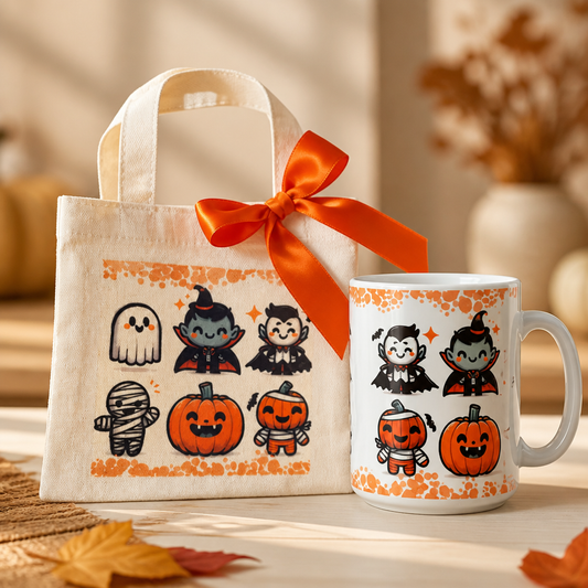 Set de Halloween – Bolsa Tote y Taza de Cerámica de 11 oz