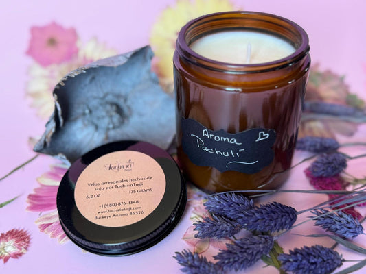 Vela Espiritual De Soya Con Fragancia De Pachul