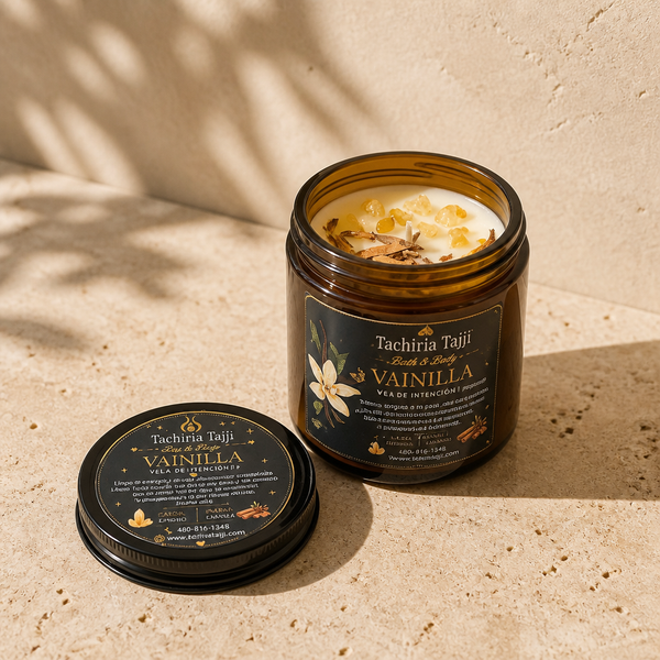 Vela de Intención: Protección Energética y Abundancia | Vainilla, Citrino y Canela